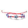 Hamsa Hand Blue Evil Beads Bracciale Pendant Charm Bracciale Lucky Red Braccia intrecciata Bracciale per donne per uomini gioielli