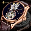 Best-Selling American Market Automatic Tourbillon Mechanical Lady With Crocodile Leather Watch Strap