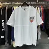 Men's T-Shirts Rhude Burgundy Card Print Hip Hop Unisex Couple Loose Casual Short Sleeve T-Shirt