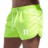 Herrbadkläder 2017 Summer Mens Brand Shorts Tryckt stranddräkt Sexig relä Låg midja andningsbar Q240429