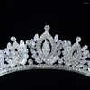 Clip per capelli Cubic Zirconia Bride Tiaras for Women Wedding Accessori Prom Birthday Party Quinceanera Corone da sposa