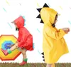 Przenośne chłopcy dziewczęta wiatroodporne wodoodporne noszenie poncho dzieci słodkie dinozaur dzieci z kapturem żółte czerwone płaszcze przeciwdeszczowe DH07521790513