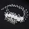 Tiaras Elegant Crystal Flower Pearl Hair Peigt Band Tiara Hairpin Women Bride Party Wedding Bridal Hair Accessoires Bijoux