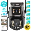 4K 8MP HD Wi -Fi PTZ Camera Outdoor 4MP Dual Lins Dual Excher Dual Screen AI AIT -отслеживание IP -камеры CCTV Audio Videio Surveillance P2P ICSEE 240430