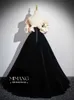 Вечернее платье высокое классовое легкое роскошное банкетное повязка роскошное черное платье Съемное воротник