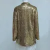 Women's Jackets Solid Color Cardigan Chic Sequin Lapel Office Work Jacket Open Front Coat Stylish Clubwear For Casual Formal