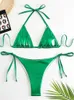 Damskie stroje kąpielowe Seksowne złotą złotą bikini zestawy Kobiety Push Up Up Micro Bikini Swimsuit 2024 Brazylian Beach Kathing Rait Trójkąt kąpiel SKWOACH Y240429