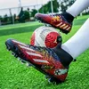 Stivali da calcio da uomo rosso nero stampato in tappeto senza slip scarpe calcistiche per uomo stivali bordati per bambini Cramponi di calcio 240426