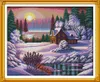 Zmienny krajobraz śnieżny dekoracje zimowe malarstwo ręcznie robione z ściegu haftowe Zestawy robót igłowych zliczone druk na płótnie DMC 142280303