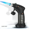 HL026 Double jet bleu flamme torche noire pistolet à la brique du cigare sans soudage à gaz butane torche de cuisine rechargeable