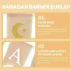Decorazione per feste Mubarak Banner Burlap Eid Bunting Bandiera di lino coda per musulmani
