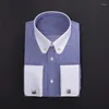 Casual shirts voor heren Empire kraag pinhole naald zakelijk shirt katoen retro ronde voor mannen