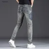 Heren jeans lichtgewicht luxe heren slank fit retro stijl jeans sexy motorfiets trend jeans elastische blauwe straatjeans;WX