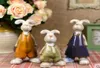 3pc insectes Bunny Family Ceramic White Rabbit Decor Home Crafts Room Decoration Fixation Ornement Porcelaine Animal Figurines 2193854