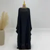 Abbigliamento etnico farfalla batwing luccicante abaya cintura interiore abito da festa musulmano estate abayas women dubai lussuoso abito islam di tacchino islam abito kaftan