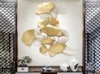 Moderna de ferro de luxo de luxo pendurado Ginkgo Leaf Crafts Decoração em casa Adesivo de parede Acessórios de mural de metal l6733347