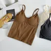 Tanques femininos Sexy Women Tank Crop Top Top Solid Color Spaghetti Strap