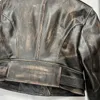 Giacca da pecora naturale 100% Top Chic Zip Belt Zipel Retro Genuine Leather Jackets Women Trendy Sliose Motorcycle Coat Outwear 240423