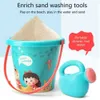 34S1 Sand Play Water Fun 18 Sets Childrens Beach Toy Sets Handglas Zanglijst Baby Travel Buitengereedschap met Sand Rake Watering Cans Shovel Rake Model D240429