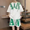 Summer Men Shits Shorts Set 2024 coreano casual 2 pezzi Fashion y2k abbigliamento marca abiti da binari per binari 240419