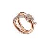 Ringue de designer favorito de Everye Ladies Ring Ring Luxury With Diamds Fi Rings For Women Classic Jewelry 18K Gold Bated Rose Wedding Love W8NR#