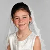 Veaux de mariée Veille de mariage Pas de peigne pour les enfants accessoires de cheveux filles en tulle transparent avec des accessoires en dentelle PO