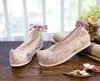 Casual Shoes Veowalk Winter Women Cotton Fabric Hanfu With Warm Faux Fur Lining Ankle Strap Chinese Embroidered Pointy Flats Vintage