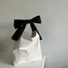 Miyagawa Bow Knot Sweet Canvas Большой сумка для женского корейского простых причинных учеников класса колледжа кросс -плечо 240430