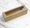 18.5x5.5x5cm Macaron PVC -lådor med Clear Window Paper Packaging Box Cookie Containrar för hemdessertbutik Kraftpapper