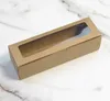 18.5x5.5x5cm cajas de PVC de macarrones con caja de envasado de papel de papel transparente contenedores de galletas para la tienda de postres en el hogar papel kraft