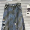 Jeans femminile femminile 2024 Girl Summer Resped Design Lavato a gamba Lava larga tutti i pantaloni di denim lunghi casual sciolti