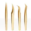 4PCS GOUD VEROORDELINGEN EYELSHEIDEN TUEPEN KIT GEBROOK EN RECHTE GEPUKKTE TIP MAKEUP PINEMEN