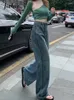 Jeans pour femmes coréen décontracté lâche droite féminin clair