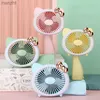 Electric Fans 3.7V Cat Mode Portable Folding Mini Electric Fan USB Laddning LED Night Light 800mAh 3Gears Justerbar ABS MATERIALWX