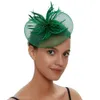 Chapeaux à bord large chapeaux accessoires de cheveux élégants fantaisie fascineur élastique fascinateur multicolour fleatre fascinateurs bandeau de mariée avec voile femelle y240426