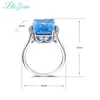 Cluster anneaux lzuan mode natural topaze Blue Stone pour femmes 925 bijoux en argent sterling midi finger carré fin 9419