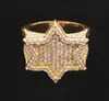 18k Gold White Gold Franklin Franklin Mint Greed Out Cz Cubic Zirconia Star Star Finger Ring Band Chicos Hiphop Rapper 6052974