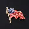 2024 Vintage Crystal Flag Brooch Pins Diamentowe broszki dla kobiet Universal