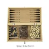 24x24cm 3in1 International Chess Set houten vouwen schaken binnen entertainment draagbare bord game checker verjaardag cadeau voor kind 240415