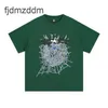 Mens camiseta aranha tee de camiseta de roupas de roupas de roupas hipster camisetas vintage de tecido lavado graffiti grafite de rachaduras Padrão geométrico de alto peso