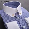 Casual shirts voor heren Empire kraag pinhole naald zakelijk shirt katoen retro ronde voor mannen