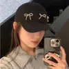 Mode koreanska Instagram Bow Solid Color Baseball Hat Womens Summer Thin Söt mångsidig rund Top Duck Tongue Hat Y2K Girls 240430