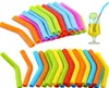 Silicone Straw Elbow Wide Stainless Steel Reusable Cover Soft Drink Tip for OD Straws Juice Coffee Milk Multicolor 6 8mm C0616G046866898