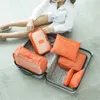 Sacs de rangement 6pcs Set Travel Organizer Clothes Sac Configuration Emballage Bougage Chaussure Tidy Pouch Cube