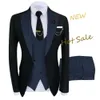 Kostuum homme kleding luxe feest podium heren pak bruidegomsmannen regelmatig fit tuxedo 3 peice set jackant -evelers vest 240430