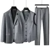 XL9XL Highend Büyük boyutlu erkek takım elbise yelek pantolon artı şişman iş resmi gelinlik 32 set dörtseason 240430