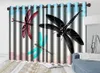 空飛ぶドラゴンフライ3Dアニマルモダンカーテンホーム改善リビングルームベッドルームキッチン絵画壁画停電カーテン4345215