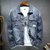 Chaqueta de mezclilla de hombre de jean macho chaqueta de mezclilla con agujero de ropa para hombres precio de ropa elegante de tela 240415