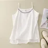 Women's Tanks Cotton And Linen Sleeveless Top Women Loose Retro Embroidery Spaghetti Strap Tank Casual Comfort Solid Summer & Camis