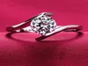 De haute qualité 2020 NOUVEAU DESIGIN Luxury Femmes Girls Sterling Silver S925 CZ Diamond Wedding Engagement Rings Anillo Large Stone Love 5775127